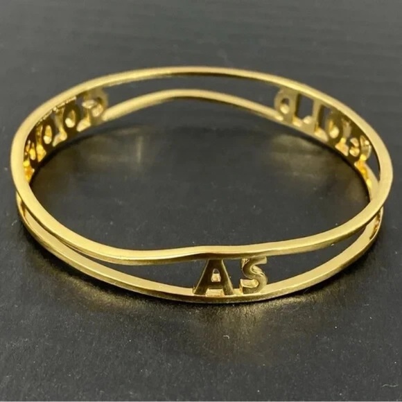 Kate Spade Bracelet As Good As Gold Bangle Size 8 Goldtone - Picture 3 of 15